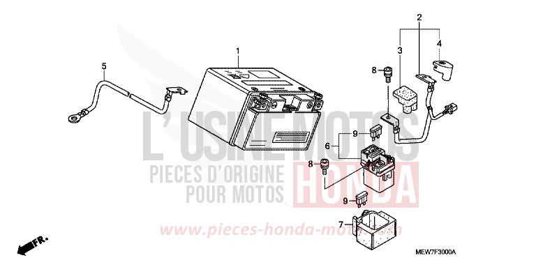 BATTERY for Deauville ABS BLOOM RED METALLIC (R319) from 2010